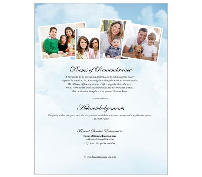 Air Force Diy Memorial Half Sheet Funeral Flyer Template 6992