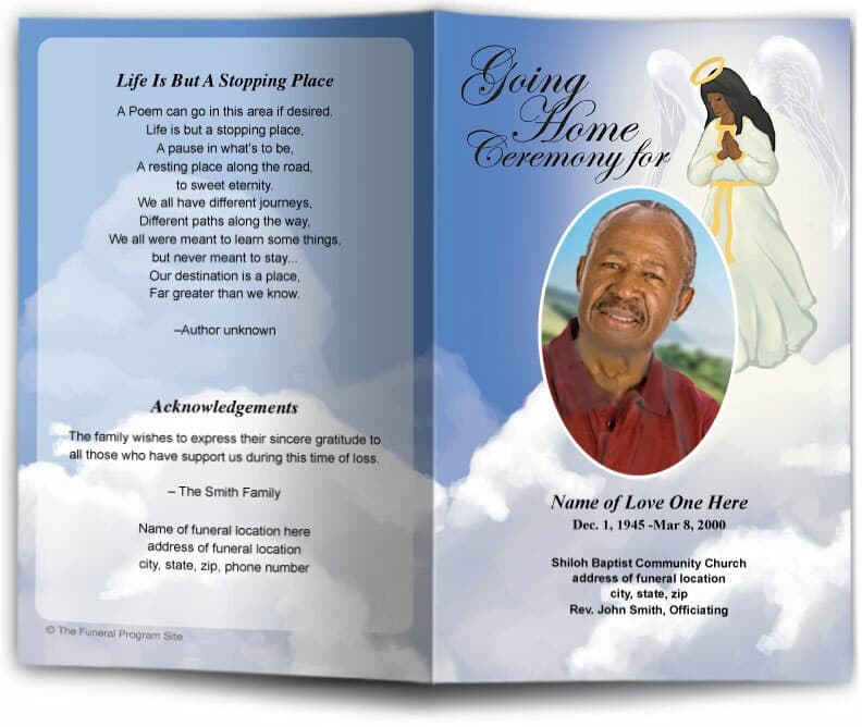 Guardian Angel In Loving Memory Patch  Funeral Program Site – The Funeral  Program Site