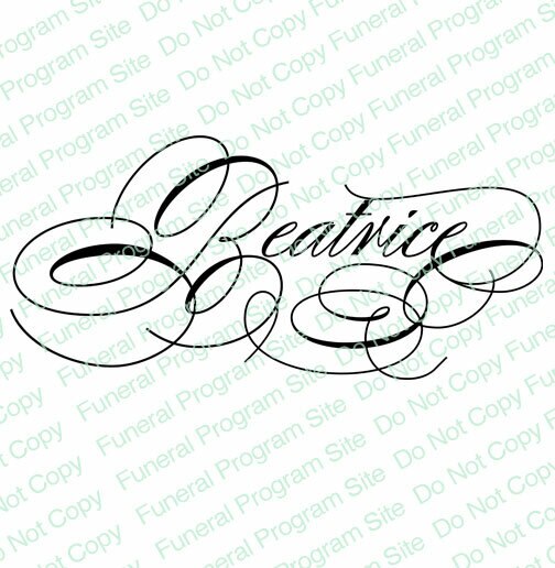 Beatrice Name Word Art Name Design Funeral Program Site The