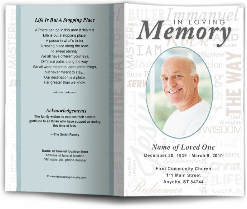 Names Funeral Program Template DIY Funeral Programs The