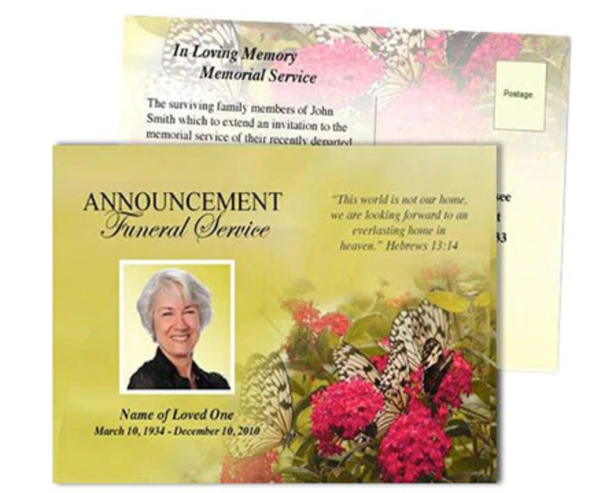 Memorial Cards For A Celebration of Life Service – The Funeral Program Site