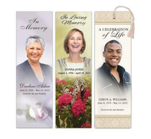 What Do You Put On A Funeral Memorial Bookmark?