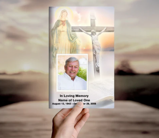 catholic funeral program template