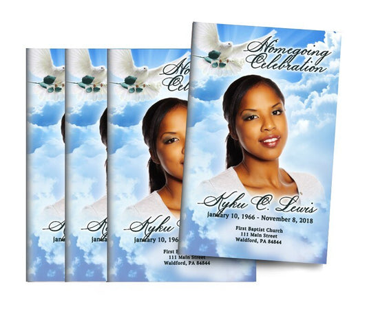 Custom Funeral Programs - Peaceful Skies - The Funeral Program Site