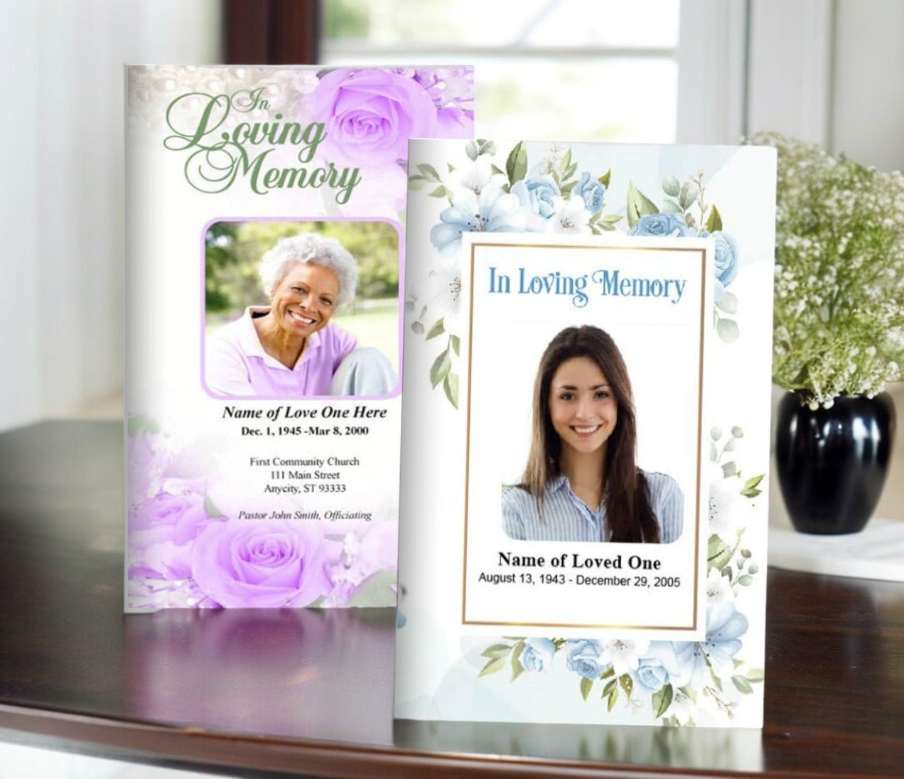 Florals Theme Funeral Program Templates - The Funeral Program Site