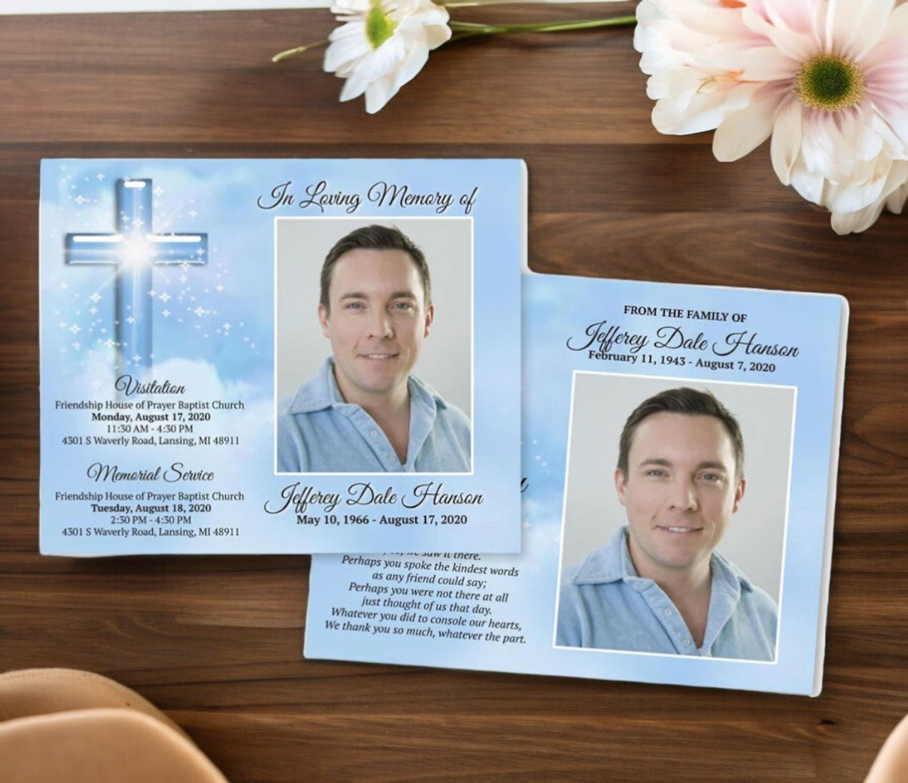 Funeral Announcements Postcard Templates - The Funeral Program Site