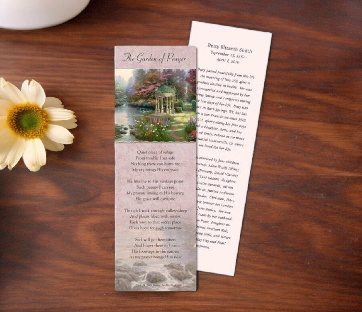 Funeral Bookmark Paper - The Funeral Program Site