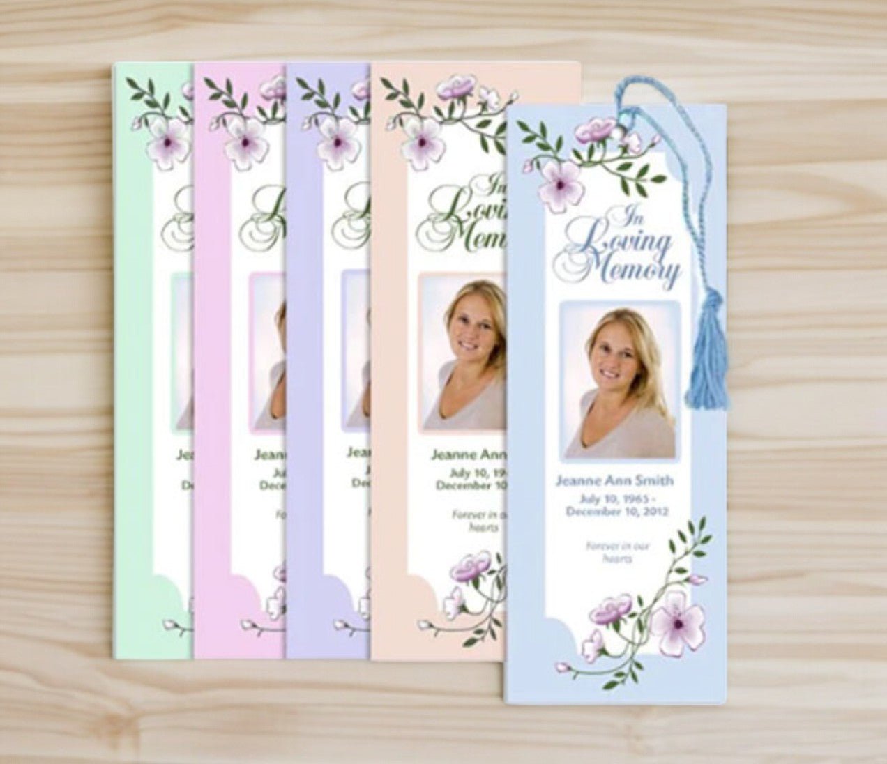 Memorial Funeral Bookmarks Design & Printing Service - The Funeral Program Site