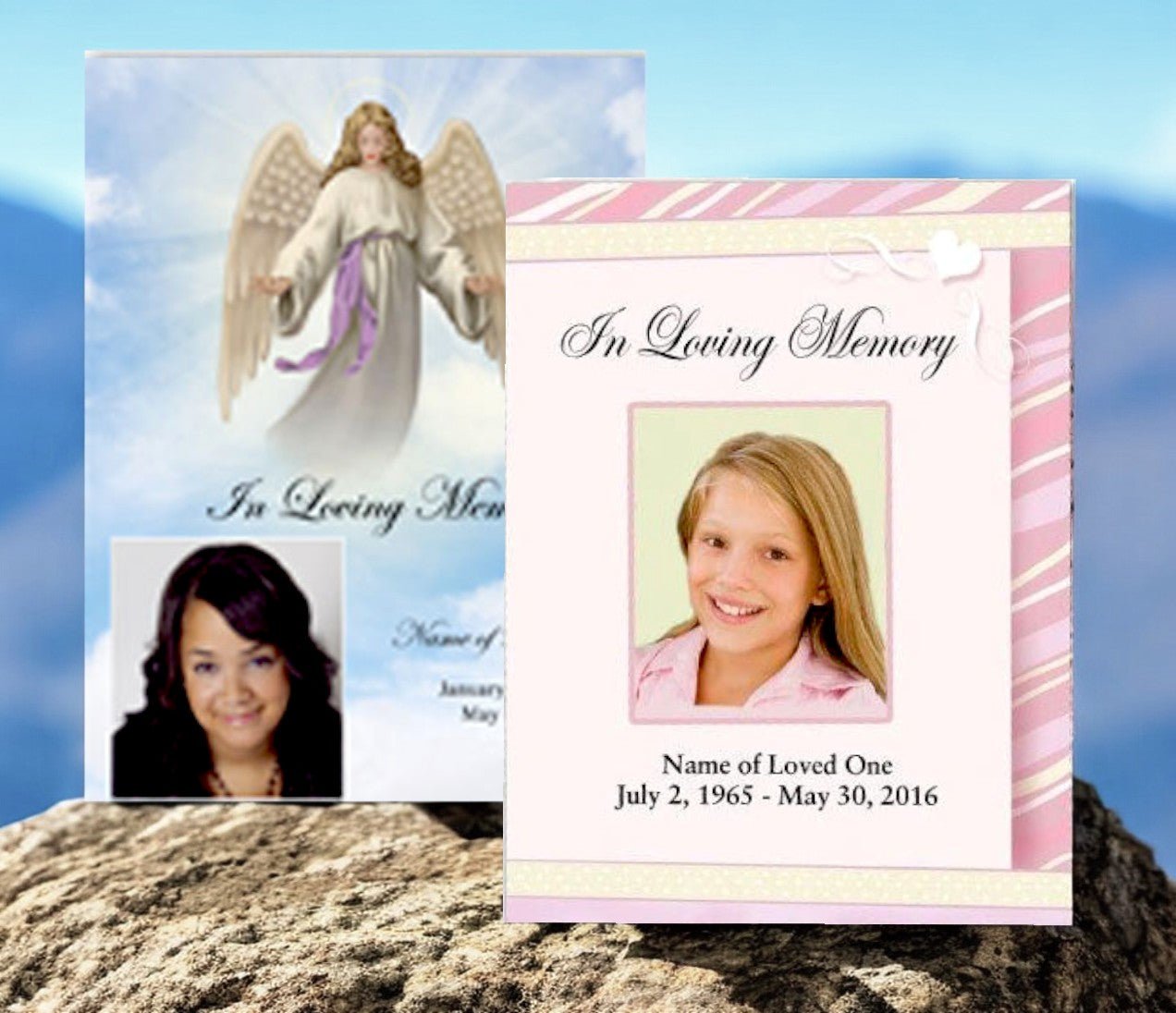 No Fold Memorial Cards - The Funeral Program Site