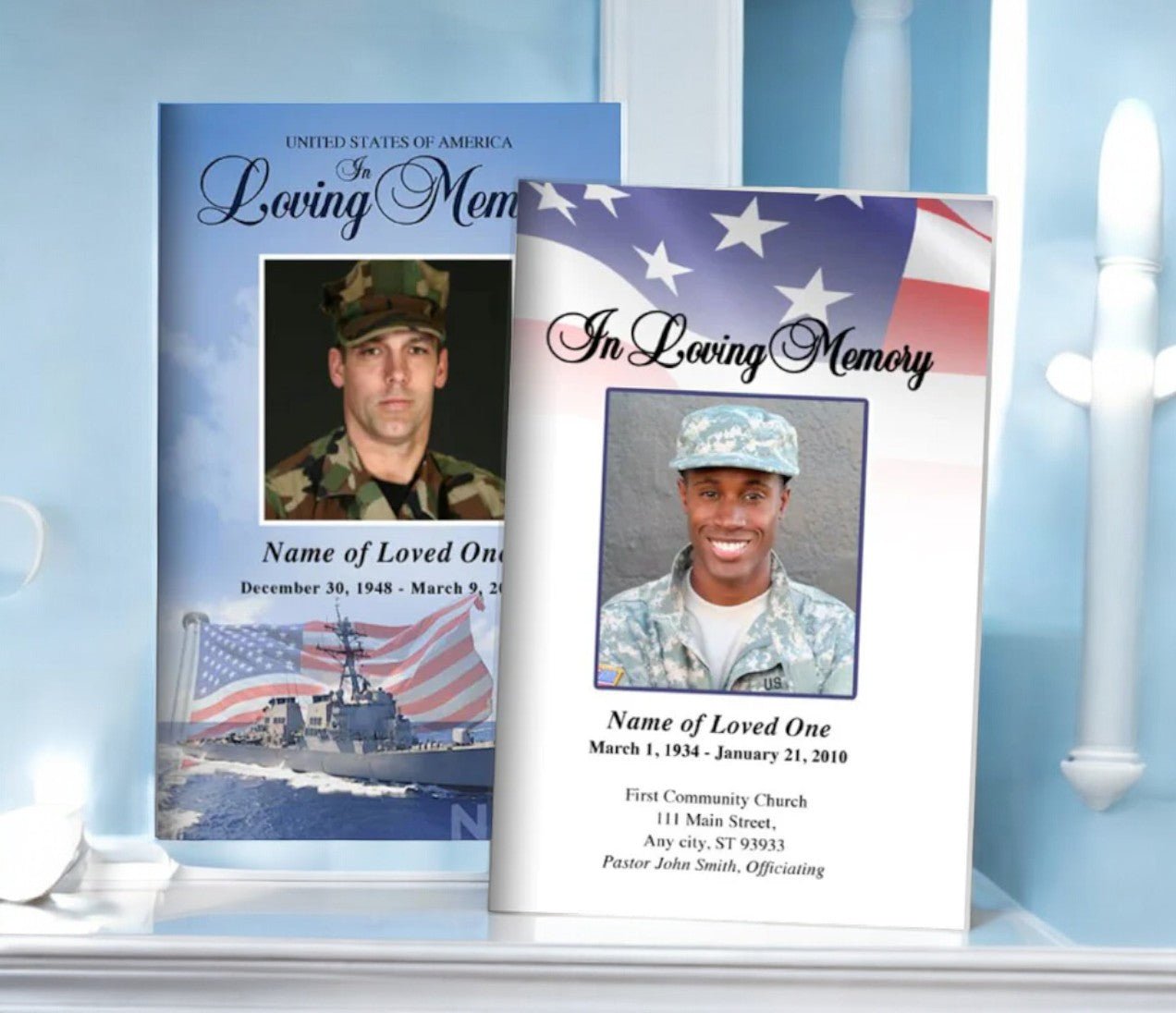 Patriotic Military Themed Funeral Program Templates - The Funeral Program Site