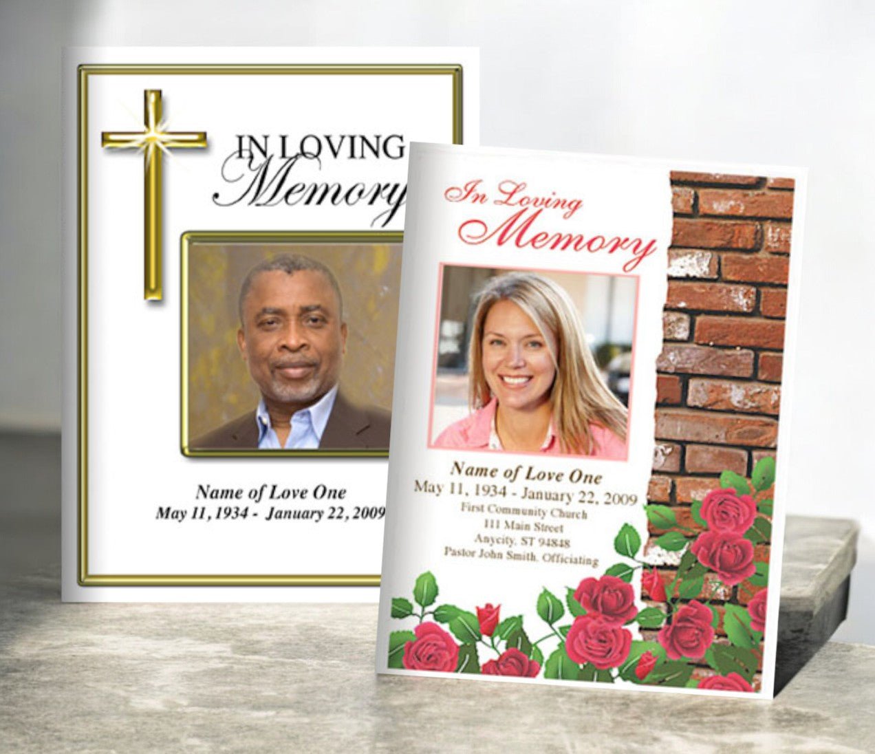 Small DIY Memorial Cards Templates - The Funeral Program Site