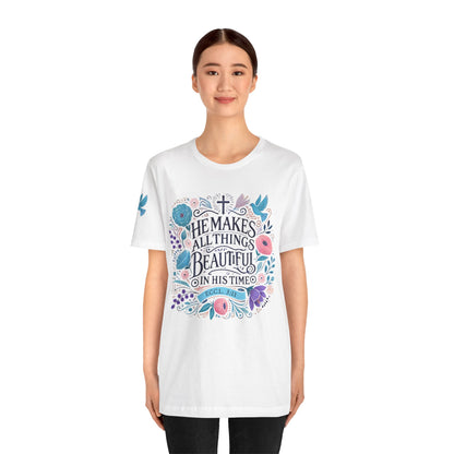 Inspirational Women's Jersey Tee - "He Makes All Things Beautiful"