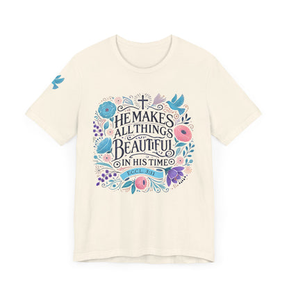 Inspirational Women's Jersey Tee - "He Makes All Things Beautiful"