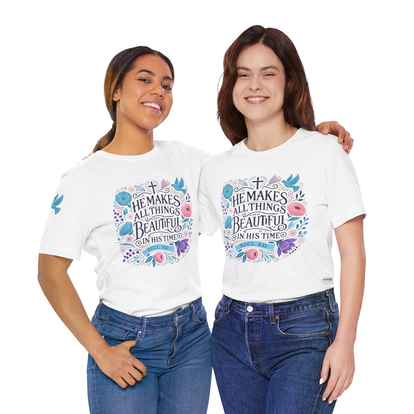 Inspirational Women's Jersey Tee - "He Makes All Things Beautiful"