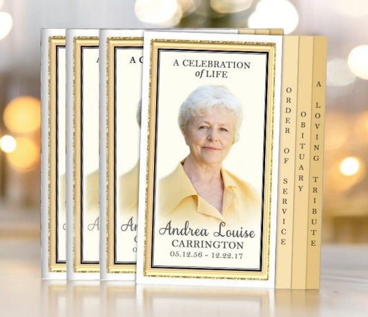 24K 8 - Sided 24K Graduated Funeral Program Printing (Pack 50) - The Funeral Program Site