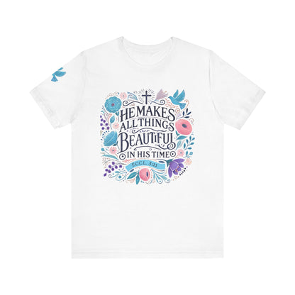 Inspirational Women's Jersey Tee - "He Makes All Things Beautiful"