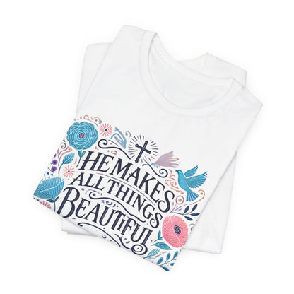 Inspirational Women's Jersey Tee - "He Makes All Things Beautiful"