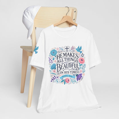 Inspirational Women's Jersey Tee - "He Makes All Things Beautiful"