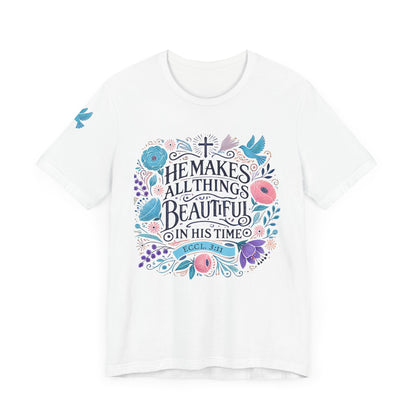 Inspirational Women's Jersey Tee - "He Makes All Things Beautiful"