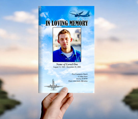 Airplane Funeral Program Template