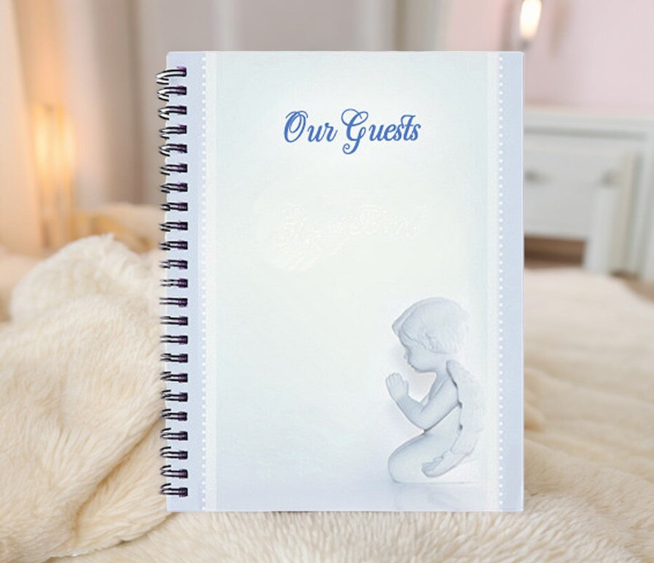 Angelo Spiral Wire Bind Memorial Funeral Guest Book