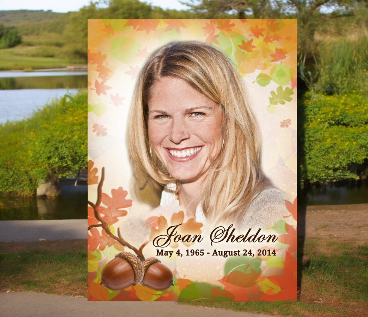 Autumn Funeral Poster Memorial Portrait