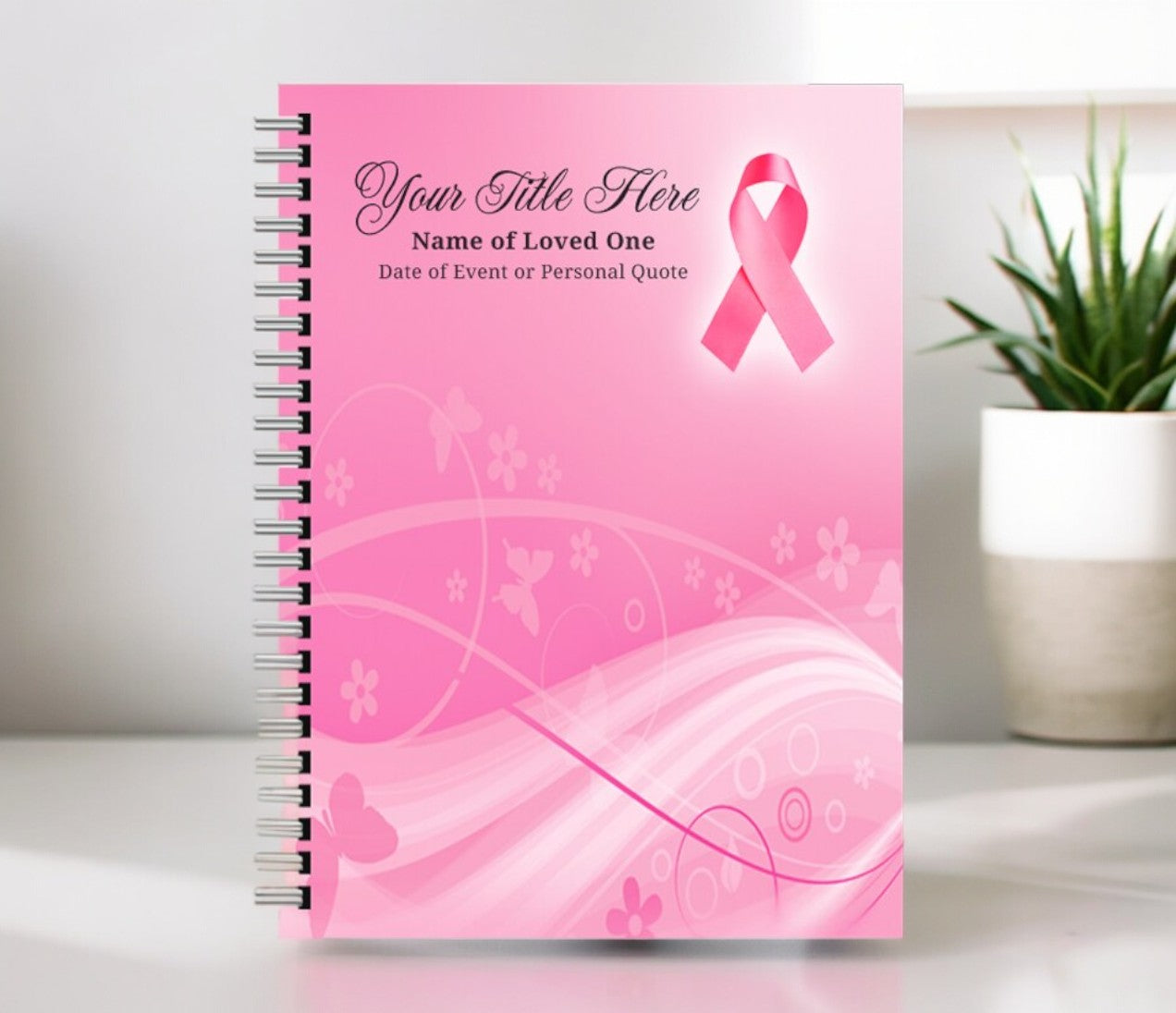 Awareness Spiral Wire Bind Funeral Guest Book