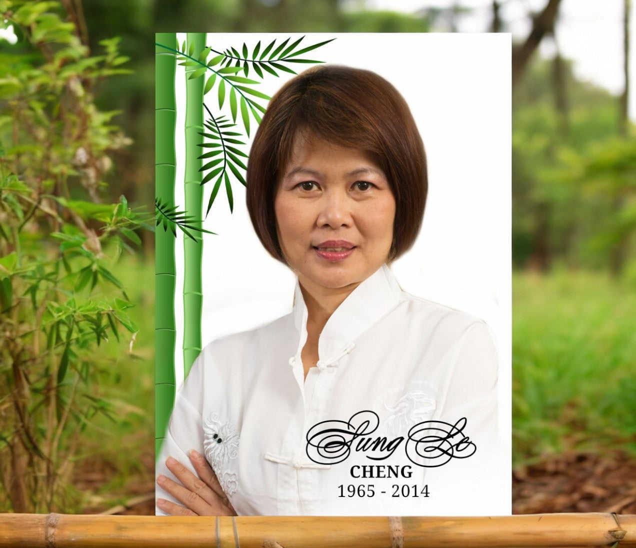 Bamboo Funeral Poster Memorial Portrait