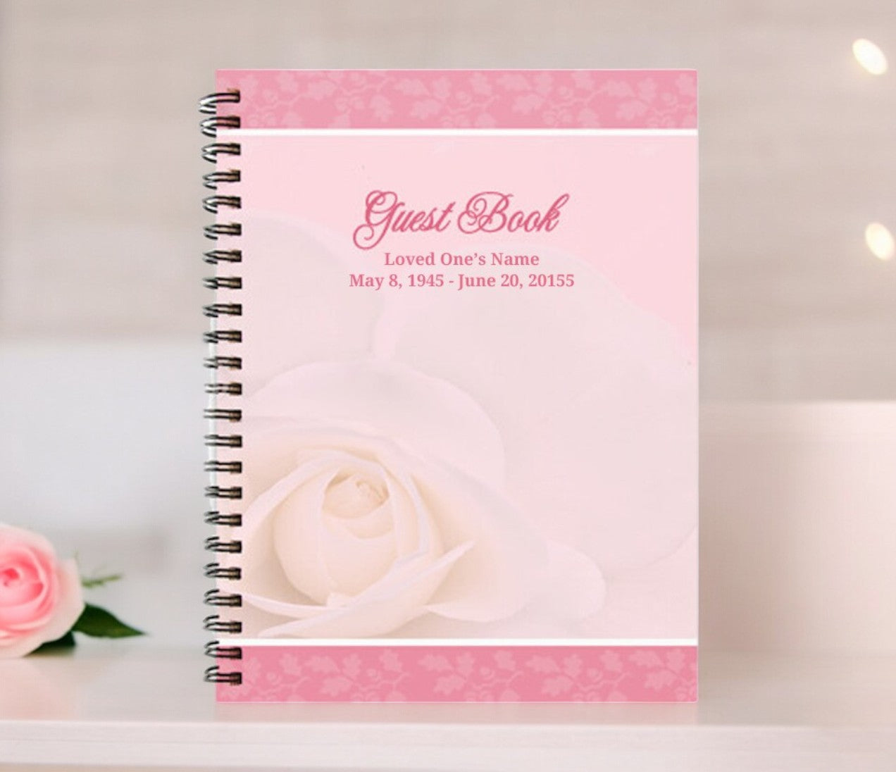 Bella Spiral Wire Bind Memorial Guest Registry Book