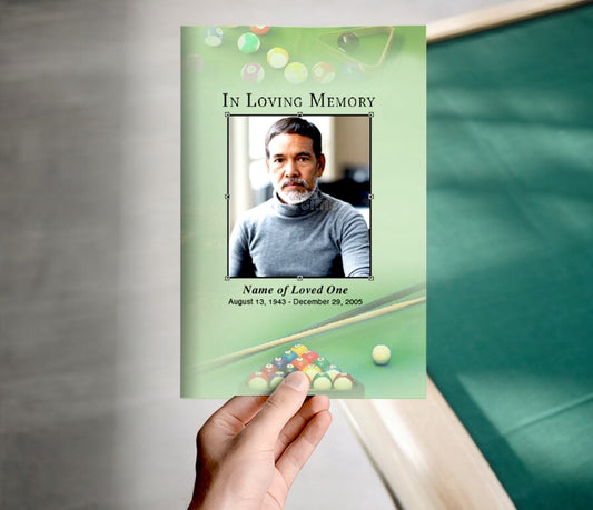 Billiards Funeral Program Template