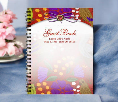 Bonita Spiral Wire Bind Memorial Funeral Guest Book