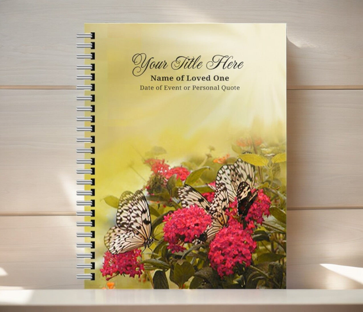 Bouquet Spiral Wire Bind Memorial Funeral Guest Book