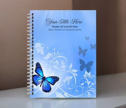 Butterfly Spiral Wire Bind Memorial Funeral Guest Book