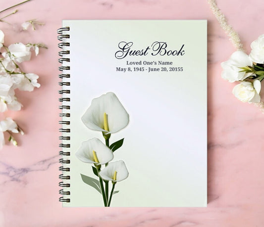 Calle Spiral Wire Bind Memorial Funeral Guest Book