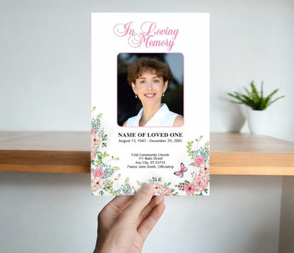 Charisma Watercolor Funeral Program Template