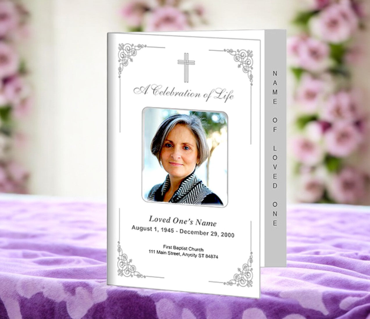 Charming 4-Sided Graduated Funeral Program Template