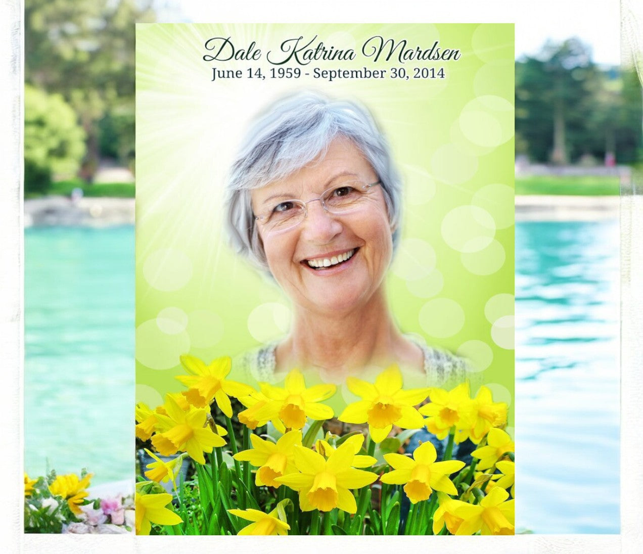 Daffodils Funeral Poster Memorial Portrait