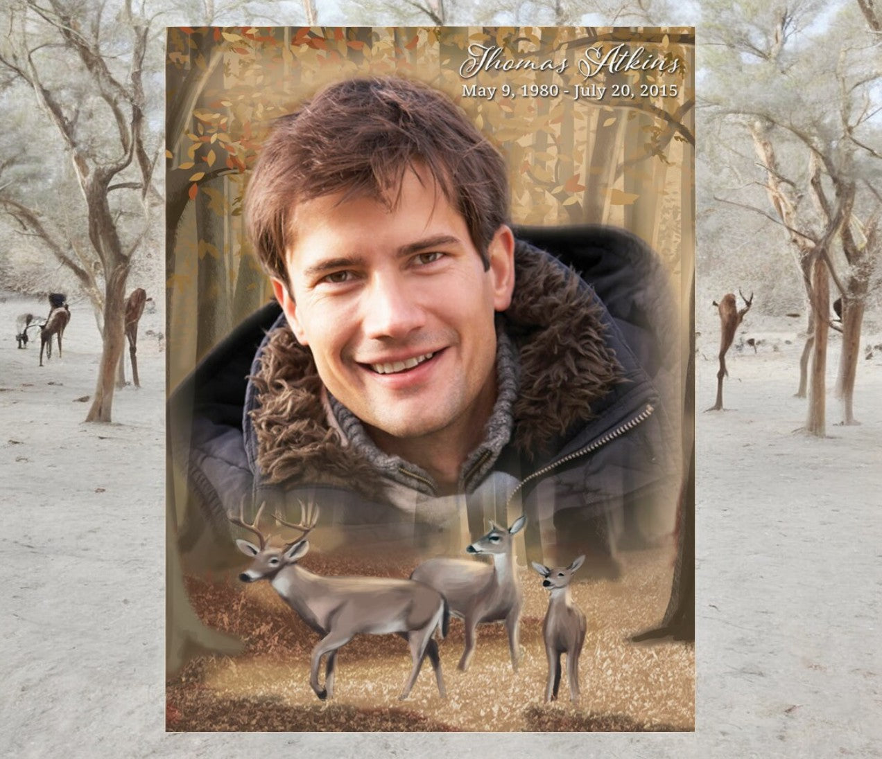 Deer Funeral Poster Memorial Portrait