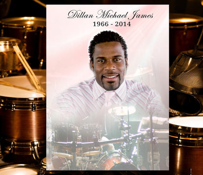 Drums Funeral Poster Memorial Portrait