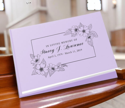 Excellence Landscape Linen Funeral Guest Book