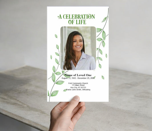 Fallen Leaf Funeral Program Template