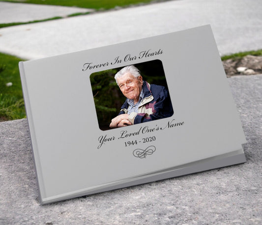 Flourish Linen Landscape Funeral Guest Book