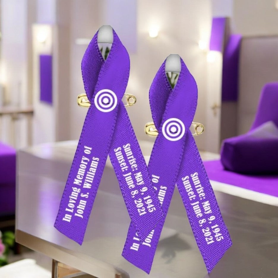 Hodgkin Lymphoma Cancer Ribbon Personalized (Violet) - Pack of 10