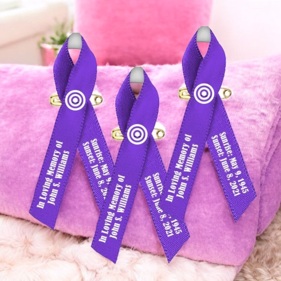 Hodgkin Lymphoma Cancer Ribbon Personalized (Violet) - Pack of 10