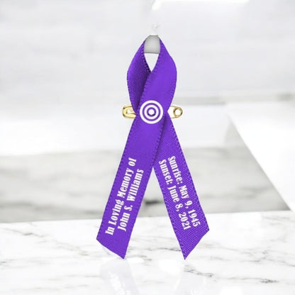 Hodgkin Lymphoma Cancer Ribbon Personalized (Violet) - Pack of 10