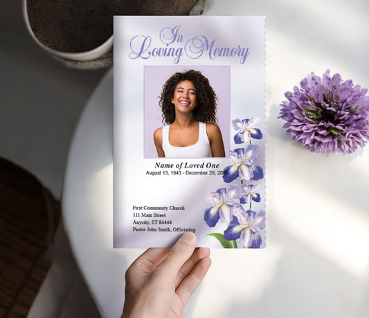 Iris Funeral Program Template