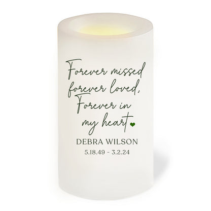 Forever Missed Personalized Flameless LED Memorial Candle