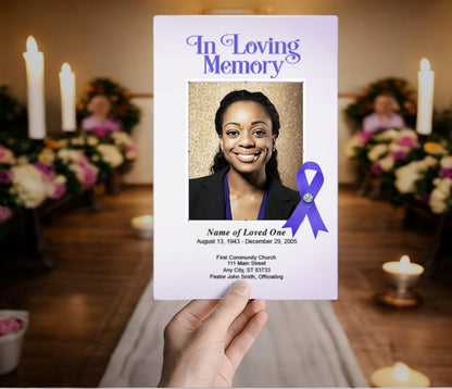 Lupus Purple Ribbon Funeral Program Template