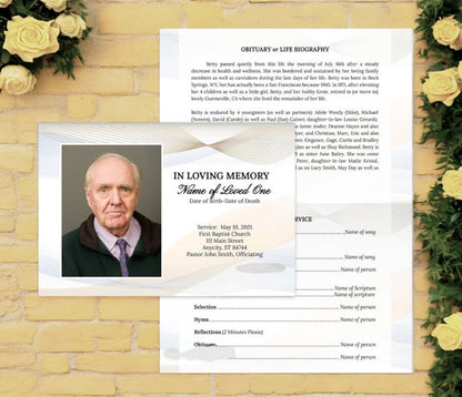 Minimalistic Greeting Card Style Google Docs Funeral Program Template