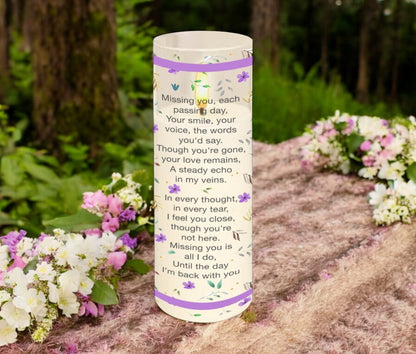 Missing You Flameless Acrylic LED Memorial Candle